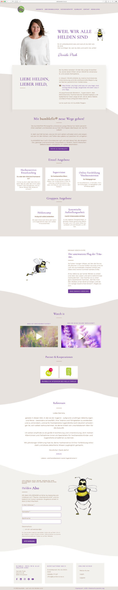 Bumble to be Website Screenshot