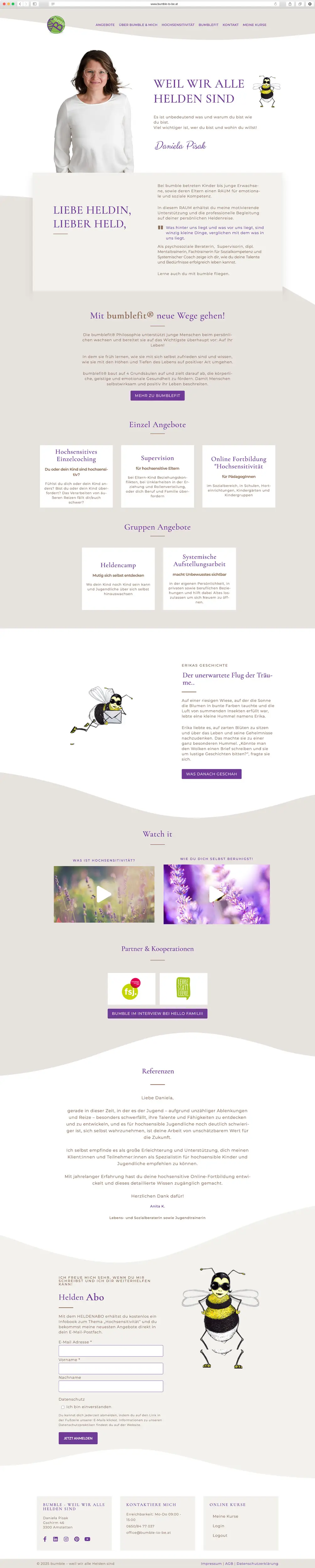 Bumble to be Website Screenshot