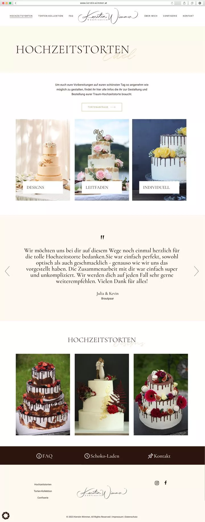 Kerstin Wimmer Confiserie Website