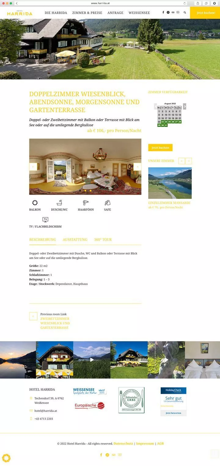 Hotel Harrida Website