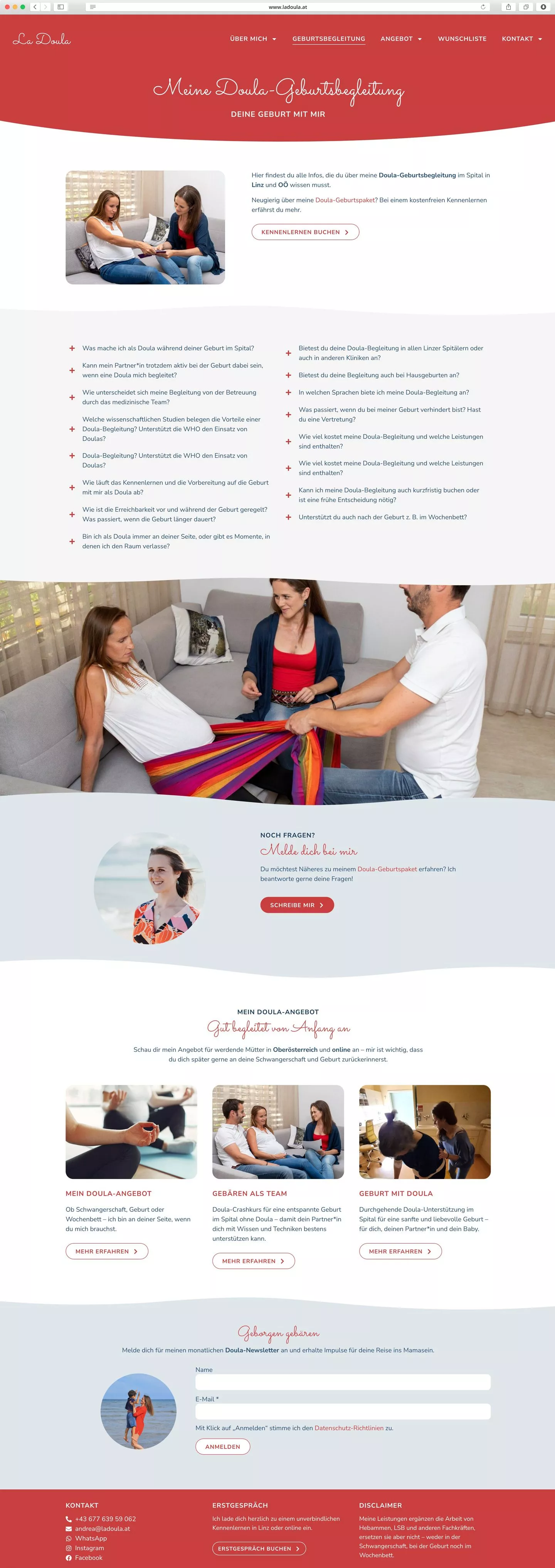 La Doula Website Screenshot La Doula Website Screenshot