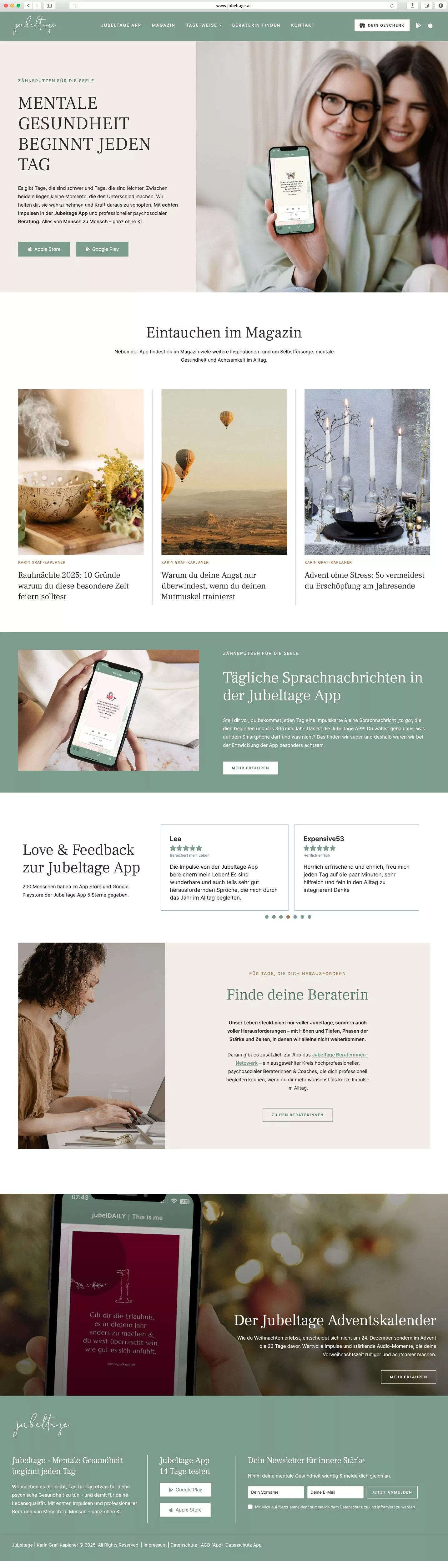 Jubeltage Website Screenshot