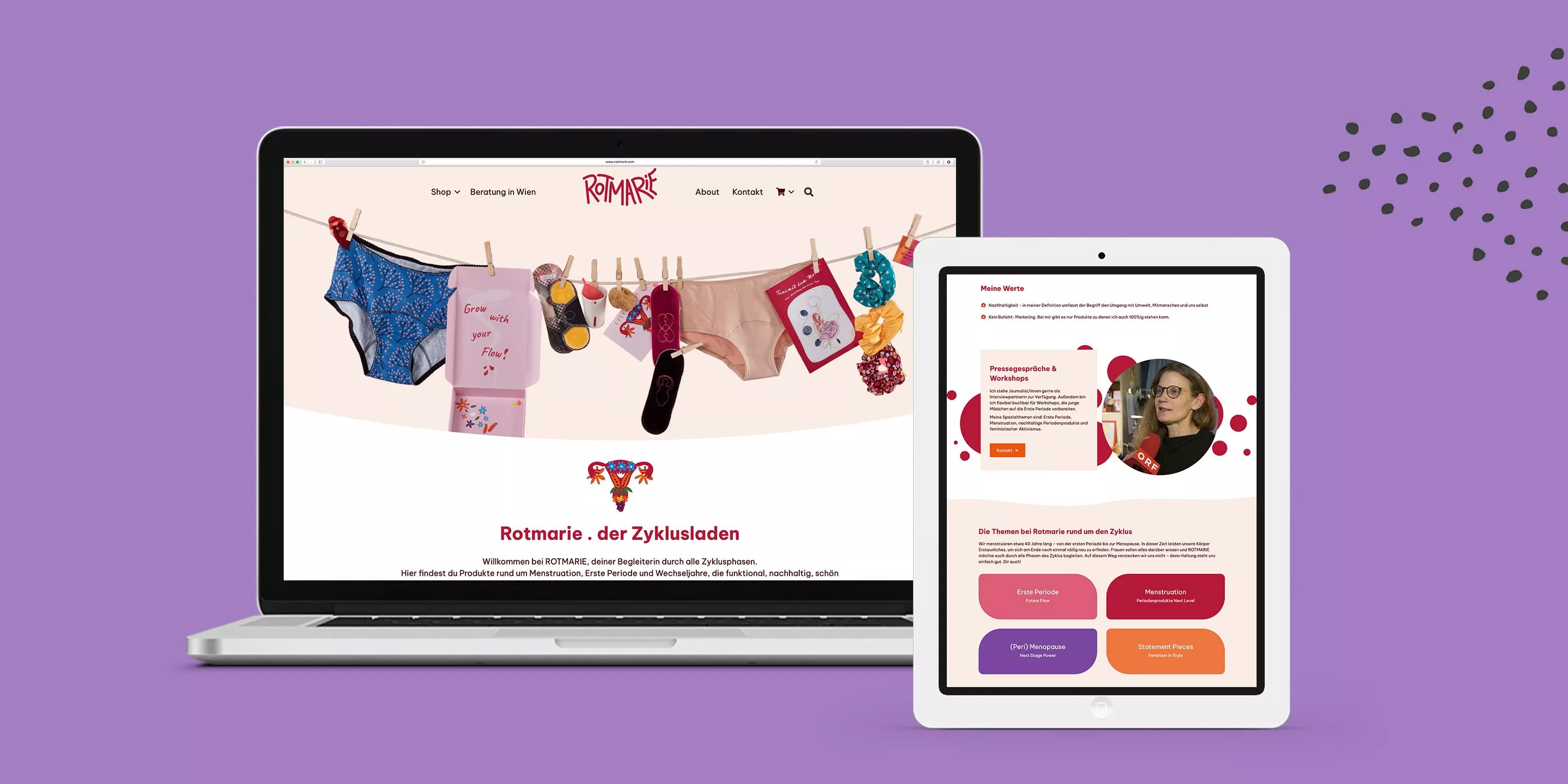 Rotmarie Website Überarbeitung Collage