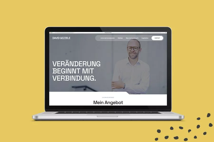 David Gezzele Website Überblick