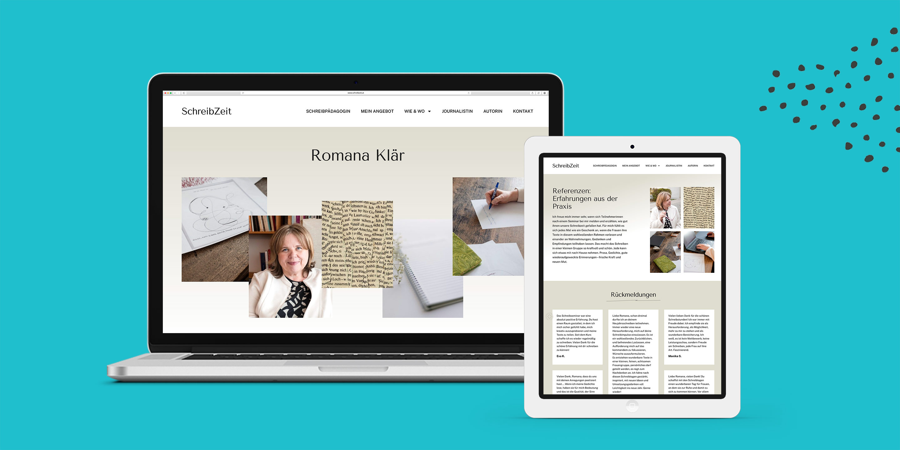 Romana Klär Website Collage