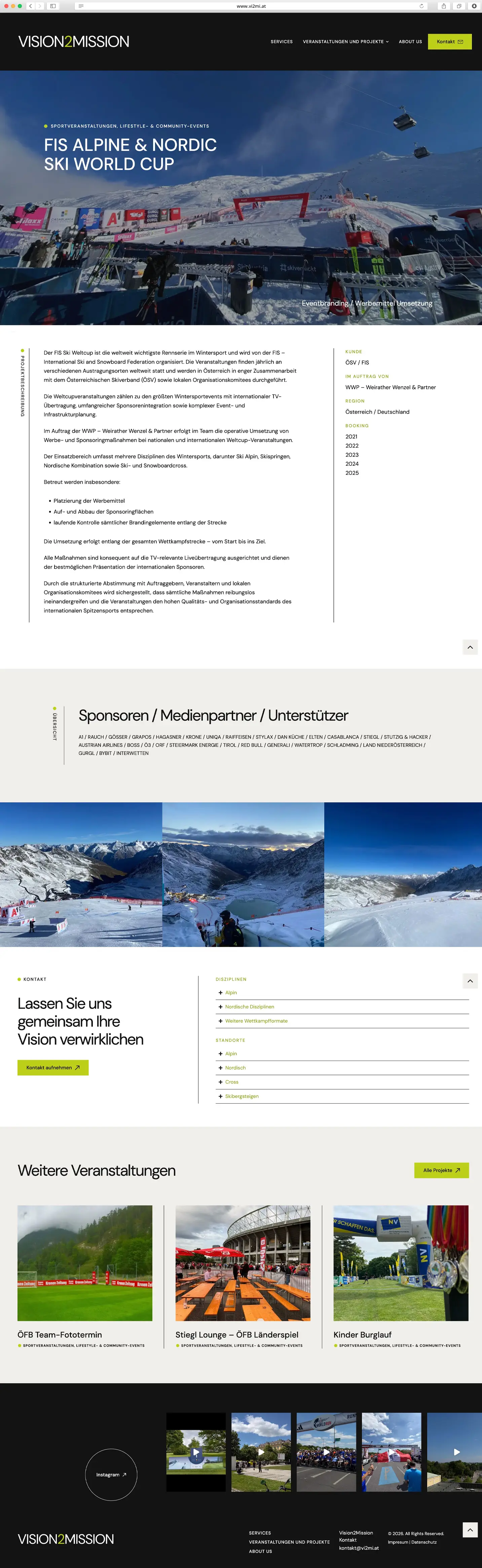 Vision 2 Mission Website Screenshot